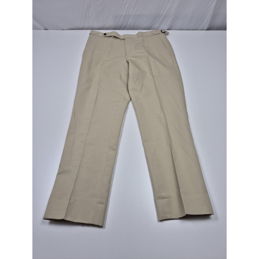 Spier & Mackay Trousers Mens 33x28 Beige Cotton Linen Slim Fit Ghurka